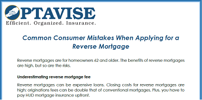 Common Consumer Mistakes When Applying for a Reverse Mortgage