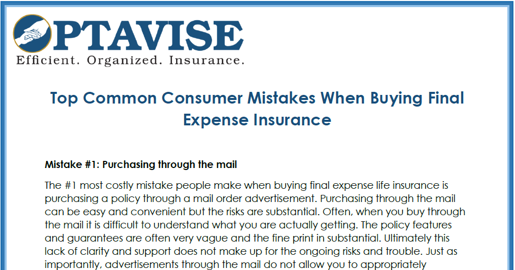 Consumer Mistakes When Buying Final Expense Life Insurance