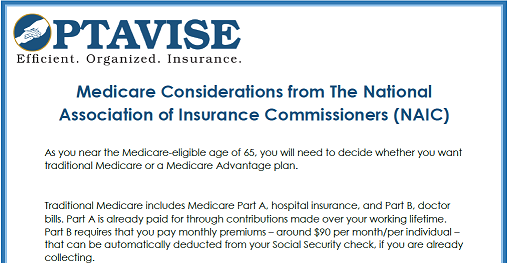 NAIC Considerations for Medicare